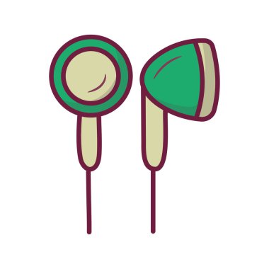 Kulaklık vektörü Simge Tasarımı illüstrasyonunu doldurdu. Beyaz arkaplan EPS 10 Dosyasında Müzik Sembolü