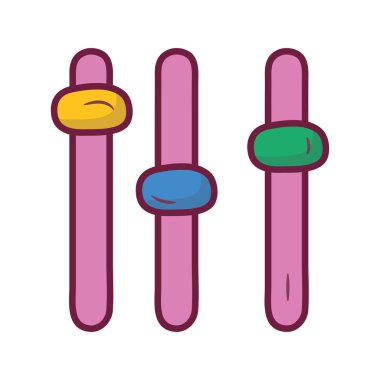 Canlı Oyun Simgesi Tasarım Çizimi. Beyaz arkaplan EPS 10 Dosyasında Müzik Sembolü