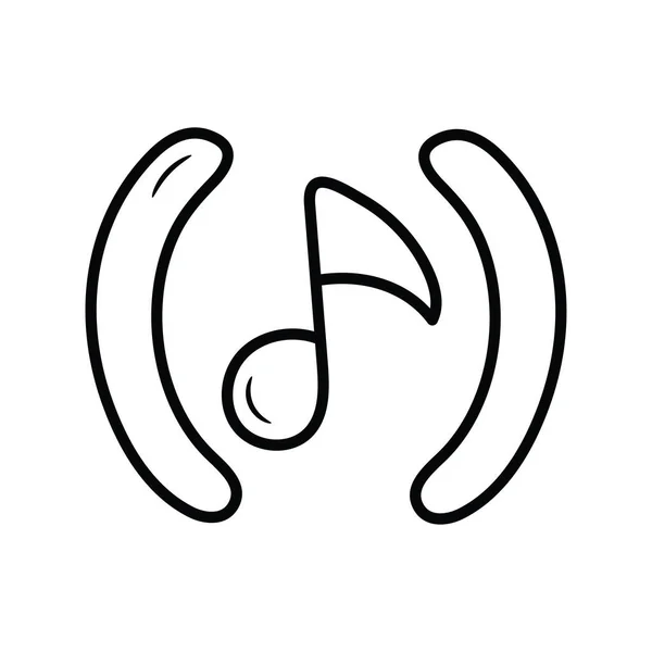 Музыкальный Вектор Обрисовывает Иллюстрацию Icon Design Символ Управления Медиа Белом — стоковый вектор