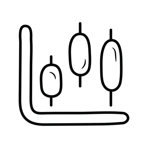 Candlestick Chart Vector Esboço Icon Design Ilustração Símbolo Controle Mídia — Vetor de Stock