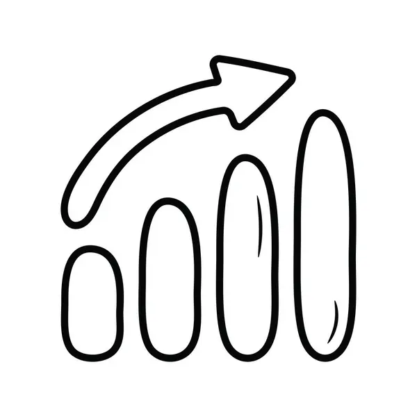 Obrys Vektoru Růstu Ikona Design Ilustrace Symbol Kontroly Médií Bílém — Stockový vektor