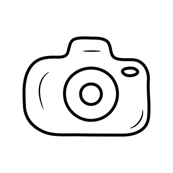 Kamera Vektörü Ana Hatları Simge Tasarımı Illüstrasyonu Beyaz Arkaplan Eps — Stok Vektör