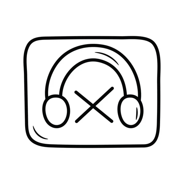 Sound Vector Outline Icon Ilustración Diseño Símbolo Control Medios Sobre — Vector de stock