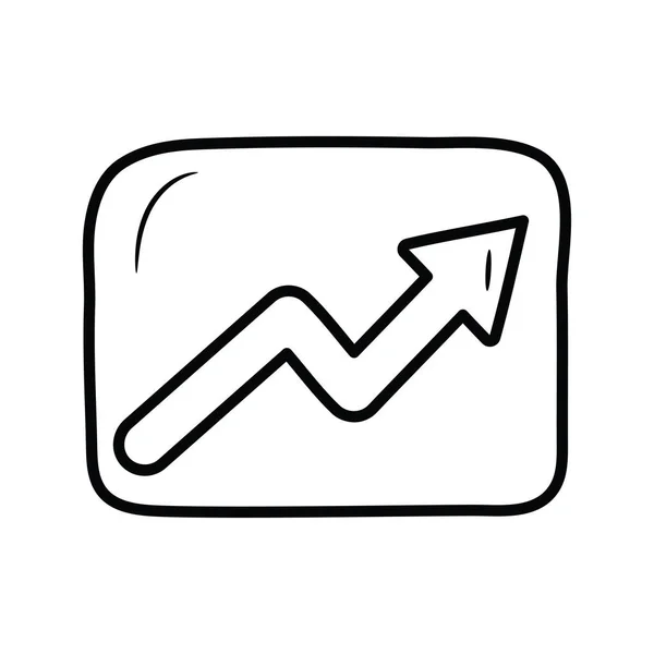Growth Chart Vector Outline Icon Design Illustration Media Control Symbol — Stock Vector
