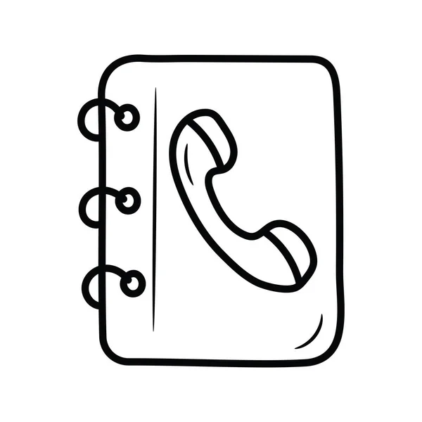 Phone Book Vector Outline Icon Design Illustration Media Control Symbol — Stock Vector