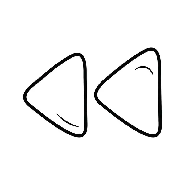 Rewind Vector Outline Icon Design Иллюстрации Символ Управления Медиа Белом — стоковый вектор