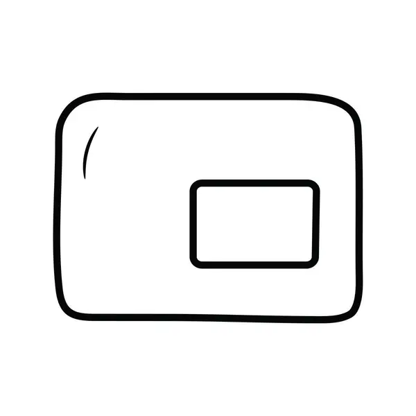 Mini Player Umreißen Icon Design Illustration Medienkontrollsymbol Auf Weißem Hintergrund — Stockvektor