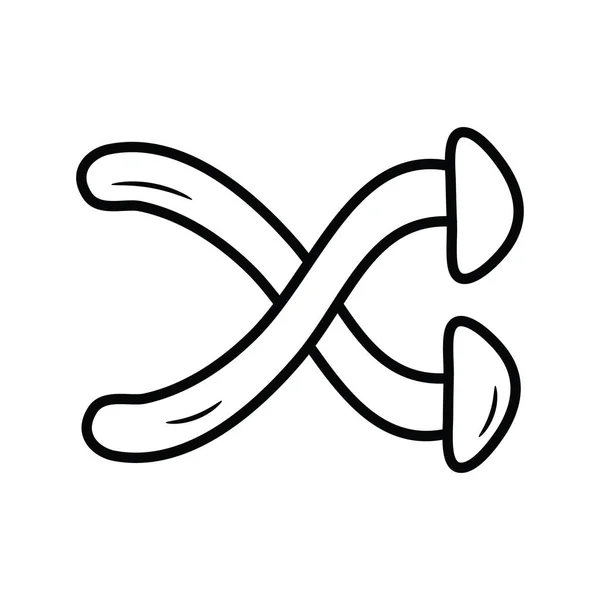 Shuffle Vektor Vázlat Ikon Design Illusztráció Média Control Symbol Fehér — Stock Vector