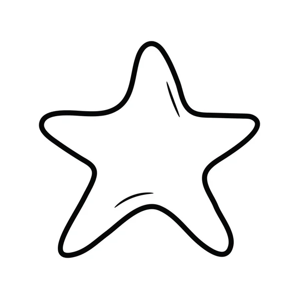Star Vector Outline Icon Design Illustration Media Control Symbol White — Stock Vector