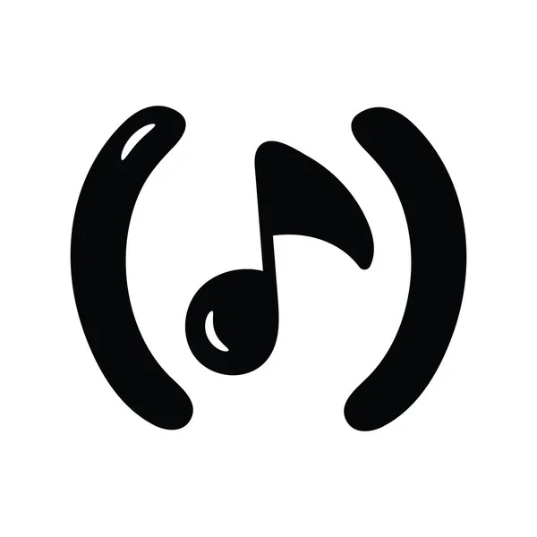 ミュージックベクトル固体アイコンデザインイラスト ホワイトバックグラウンドのメディア制御シンボル Eps 10ファイル — ストックベクタ