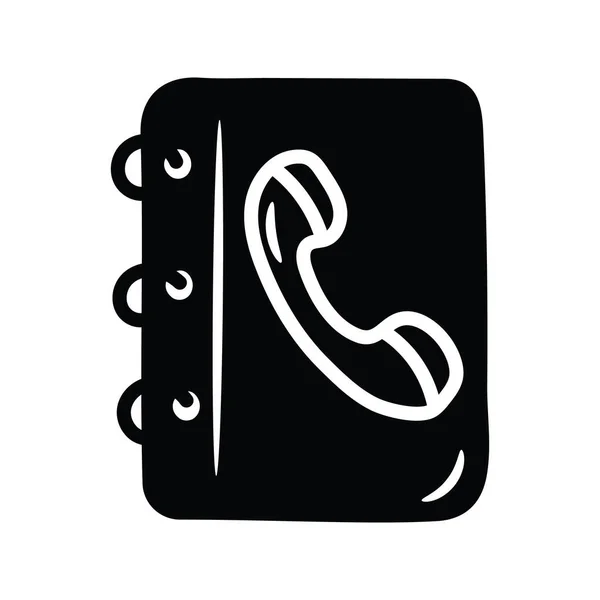 Livre Téléphone Vecteur Solide Icône Design Illustration Symbole Contrôle Des — Image vectorielle