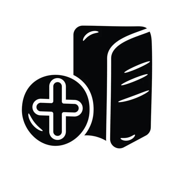 Adicionar Arquivo Vetor Sólido Icon Design Ilustração Símbolo Controle Mídia — Vetor de Stock