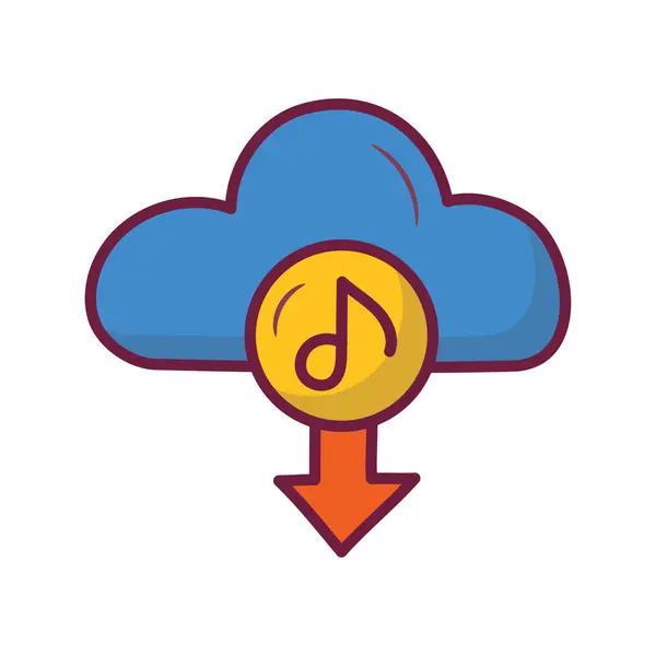 Télécharger Vecteur Musique Contour Rempli Icône Illustration Conception Symbole Musique — Image vectorielle