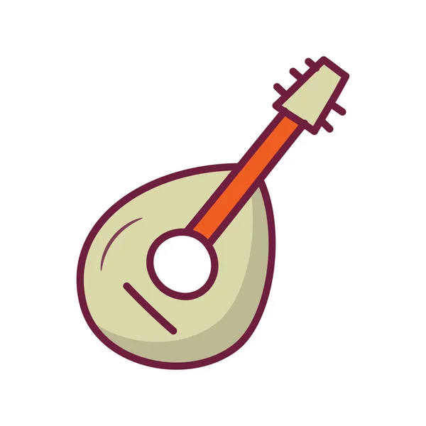 Banjo Διάνυσμα Γεμάτο Περίγραμμα Εικονίδιο Σχεδιασμός Εικονογράφηση Μουσικό Σύμβολο Λευκό — Διανυσματικό Αρχείο
