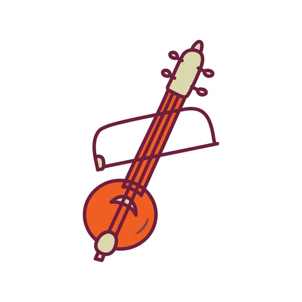 Banjolele Vector Gevulde Omtrek Icon Ontwerp Illustratie Muziek Symbool Witte — Stockvector