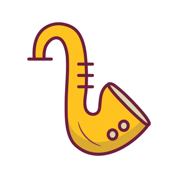Trumpet Вектор Заповнений Контур Ілюстрації Піктограм Дизайну Музичний Символ Білому — стоковий вектор