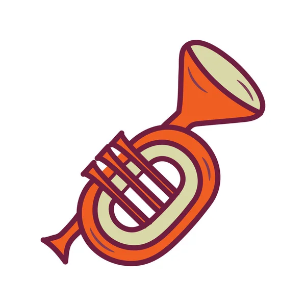 Music Horn Vector Esquema Llenado Icono Ilustración Diseño Símbolo Musical — Vector de stock