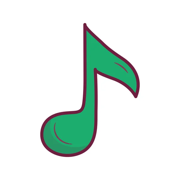 Music Sign Vektor Mengisi Garis Besar Icon Desain Ilustrasi Simbol - Stok Vektor