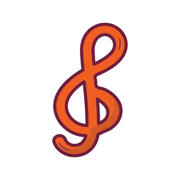 Musik Sign Vektor Fylld Skiss Ikon Design Illustration Musik Symbol — Stock vektor