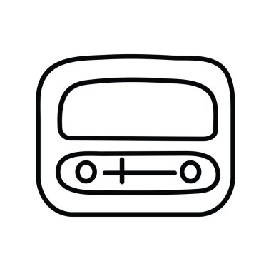 Radyo vektör taslağı Simge Tasarımı çizimi. Beyaz arkaplan EPS 10 Dosyasında Müzik Sembolü