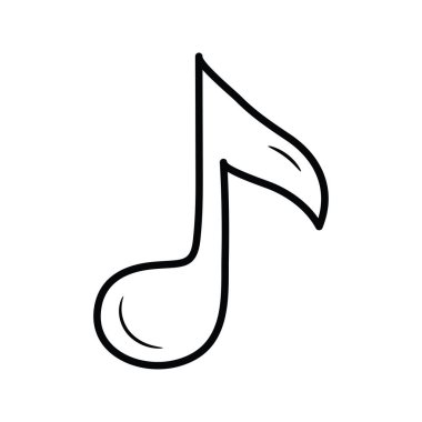 Müzik İşareti vektör anahatları Simge Tasarımı illüstrasyonu. Beyaz arkaplan EPS 10 Dosyasında Müzik Sembolü