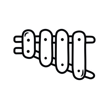 Arcade Oyun vektör ana hatları Simge Tasarım illüstrasyonu. Beyaz arkaplan EPS 10 Dosyasında Müzik Sembolü