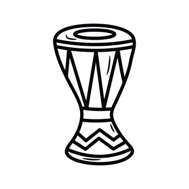 Kettle Drum vektör anahatları Simge Tasarım çizimi. Beyaz arkaplan EPS 10 Dosyasında Müzik Sembolü