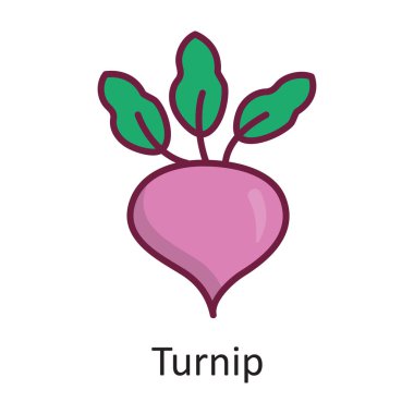 Şalgam vektörü Simge Tasarımı illüstrasyonunu doldurdu. Beyaz arkaplan EPS 10 Dosyasında Doğa Sembolü