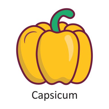 Capsicum vektörü Simge Tasarımı illüstrasyonunu yükledi. Beyaz arkaplan EPS 10 Dosyasında Doğa Sembolü