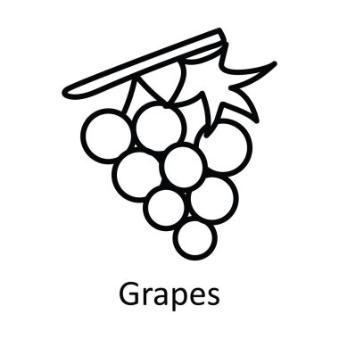 Üzüm vektör taslağı Simge Tasarımı çizimi. Beyaz arkaplan EPS 10 Dosyasında Doğa Sembolü