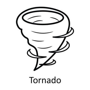 Tornado vektör anahatları Simge Tasarımı illüstrasyonu. Beyaz arkaplan EPS 10 Dosyasında Doğa Sembolü