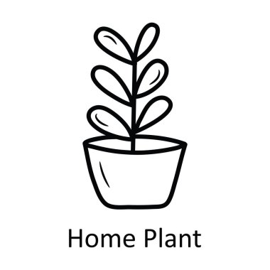 Home Plant vektör anahatları Simge Tasarım çizimi. Beyaz arkaplan EPS 10 Dosyasında Doğa Sembolü