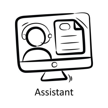 Simge Tasarım İllüstrasyon Asistanı. Beyaz arkaplan EPS 10 Dosyasında Proje Yönetimi Sembolü