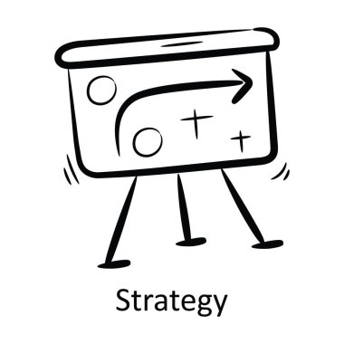 Strateji Ana Hattı Simge Tasarımı çizimi. Beyaz arkaplan EPS 10 Dosyasında Proje Yönetimi Sembolü