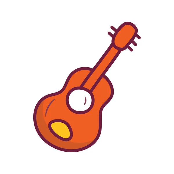 Гитарный Вектор Filled Outline Icon Design Иллюстрации Музыкальный Символ Белом — стоковый вектор
