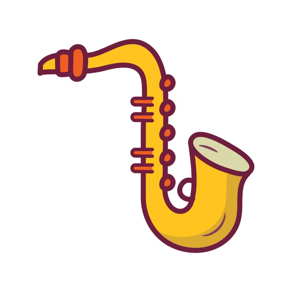 Trompet Vector Gevulde Omtrek Ikoon Ontwerp Illustratie Muziek Symbool Witte — Stockvector
