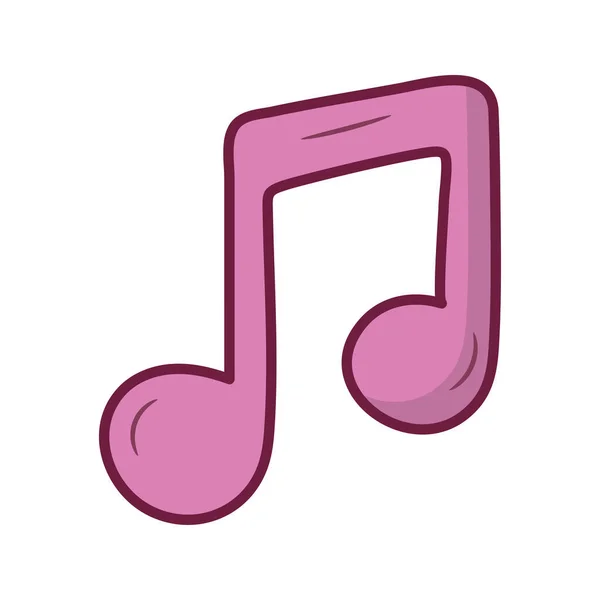 Vector Música Esquema Rellenado Icono Ilustración Diseño Símbolo Musical Sobre — Vector de stock