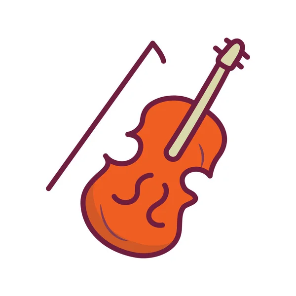 Vector Violonchelo Esquema Rellenado Icono Diseño Ilustración Símbolo Musical Sobre — Vector de stock
