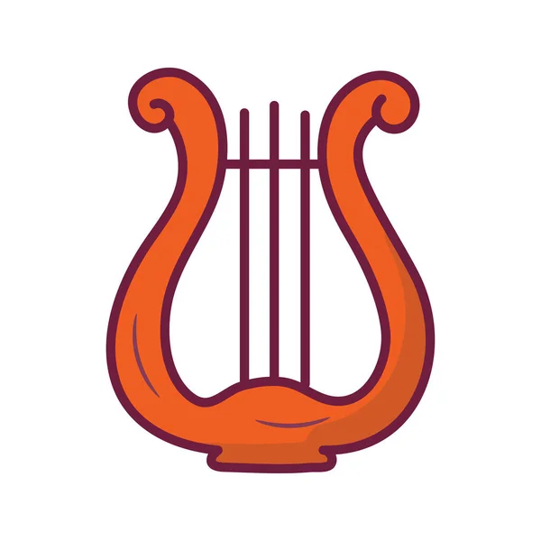 Lyre Vector Relleno Esquema Icono Diseño Ilustración Símbolo Musical Sobre — Vector de stock