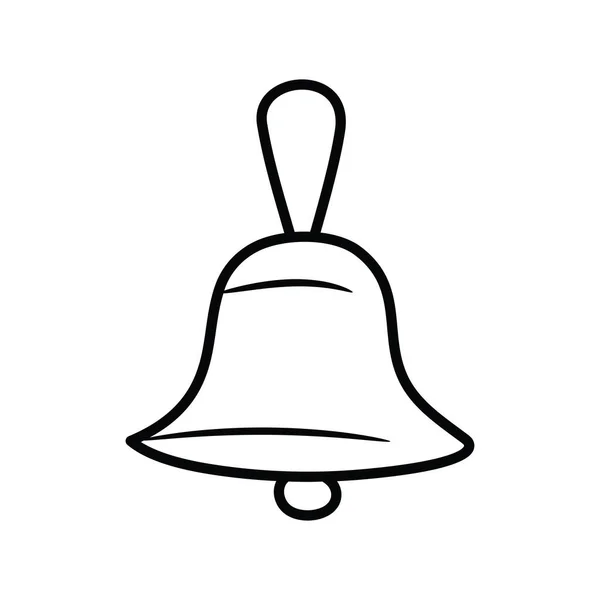 Hand Bell Vector Outline Icon Design Illustration Music Symbol White — Stock Vector