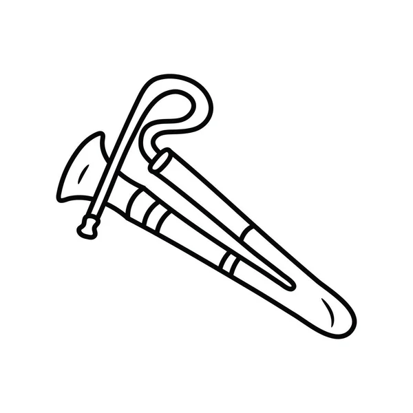 Tuba Vector Outline Icona Illustrazione Design Simbolo Musicale Sfondo Bianco — Vettoriale Stock