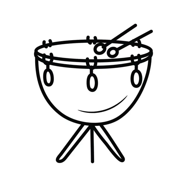 Drum Beat Vektor Vázlat Icon Design Illusztráció Zene Szimbólum Fehér — Stock Vector