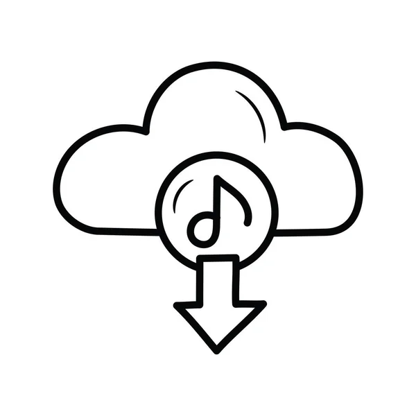 Download Muziekvector Overzicht Ikoon Ontwerp Illustratie Muziek Symbool Witte Achtergrond — Stockvector