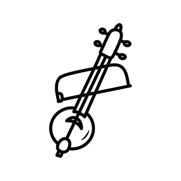 Векторный Контур Баньолеле Иконка Дизайн Иллюстрация Музыкальный Символ Белом Фоне — стоковый вектор