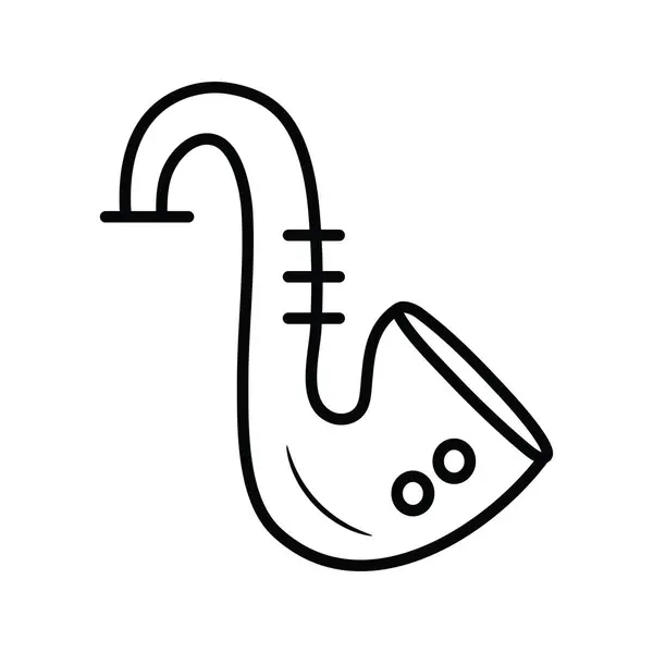 Trumpet Vektor Skissera Ikonen Design Illustration Musik Symbol Vit Bakgrund — Stock vektor