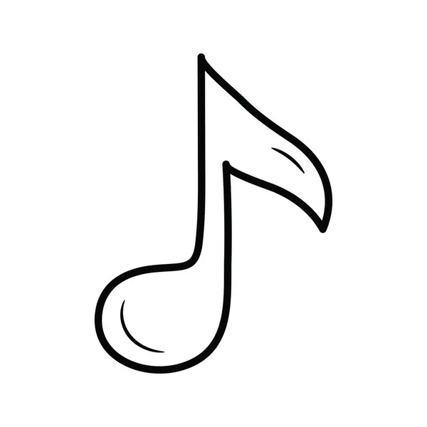 Muestra Música Esquema Vectorial Icono Diseño Ilustración Símbolo Musical Sobre — Vector de stock