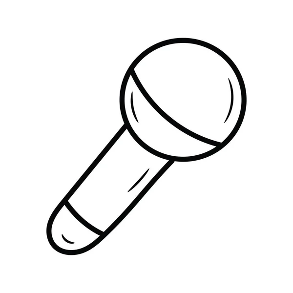 Vektorový Obrys Mikrofonu Ikona Design Ilustrace Hudební Symbol Bílém Pozadí — Stockový vektor