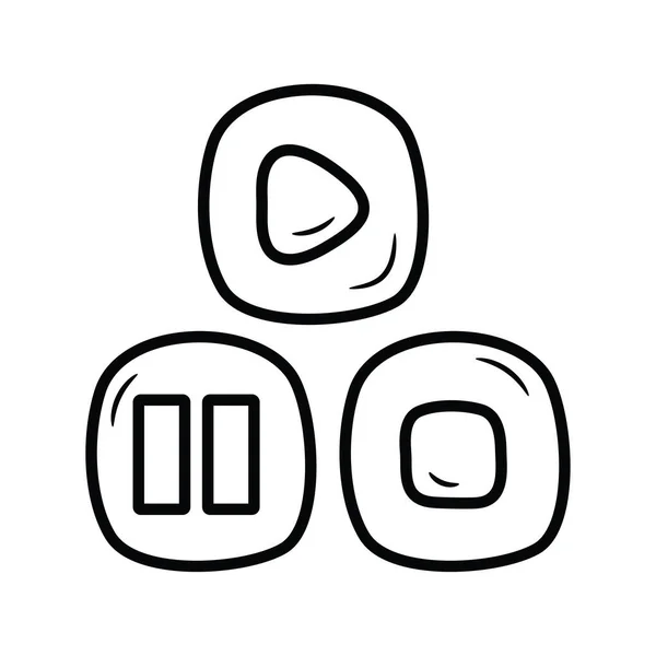 Przenośny Zarys Wektora Gry Icon Design Ilustracji Symbol Muzyki Białym — Wektor stockowy