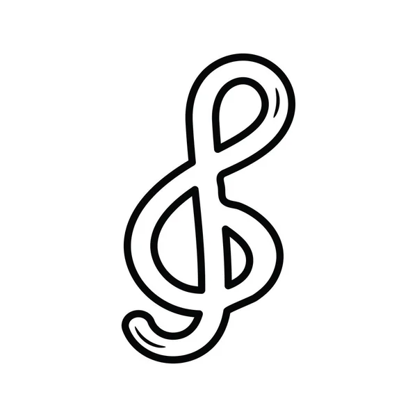 Music Sign Vector Outline Icon Ontwerp Illustratie Muziek Symbool Witte — Stockvector