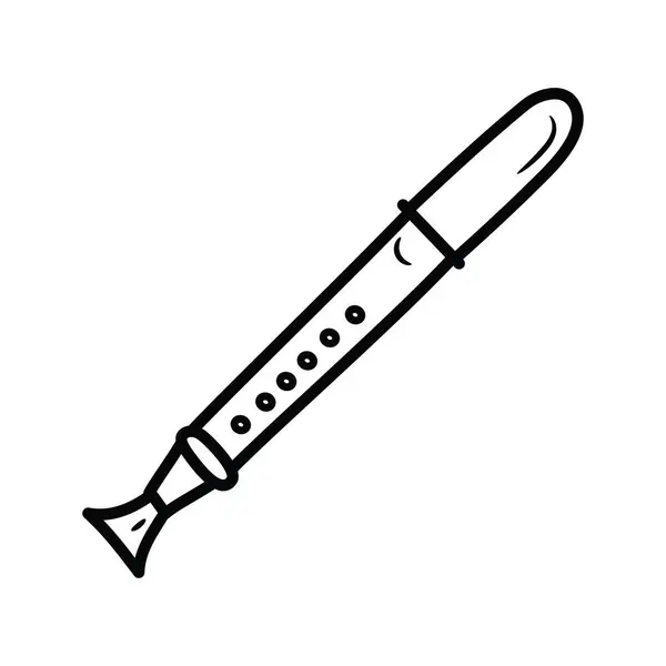 Clarinet Vector Outline Icon Design Illustration Music Symbol White Background — Stock Vector